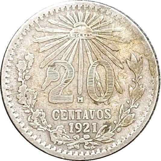 Moneda 20 centavos como pua